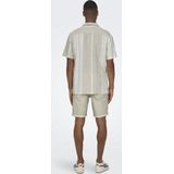 ONLY & SONS Herenhemd - Kaki - Linnen - Korte Mouwen - Resortkraag