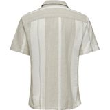 ONLY & SONS Herenhemd - Kaki - Linnen - Korte Mouwen - Resortkraag