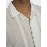 ONLY & SONS Herenhemd - Kaki - Linnen - Korte Mouwen - Resortkraag