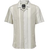 ONLY & SONS Herenhemd - Kaki - Linnen - Korte Mouwen - Resortkraag