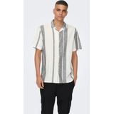 ONLY & SONS - ONSCAIDEN - Overhemd - Cloud Dancer - Korte Mouwen, Knoopsluiting, Regular Fit