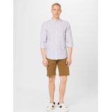 ONLY & SONS - ONSCAIDEN LS MAO STRIPE LINEN SHIRT - Overhemd - Dark navy - Slim fit