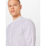 ONLY & SONS - ONSCAIDEN LS MAO STRIPE LINEN SHIRT - Overhemd - Dark navy - Slim fit