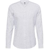 ONLY & SONS - ONSCAIDEN LS MAO STRIPE LINEN SHIRT - Overhemd - Dark navy - Slim fit