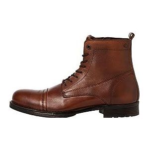 Bestseller A/S Jfwshaun Leather Boot Sn veterlaarzen voor heren, cognac, 40 EU