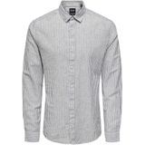 ONLY & SONS - ONSCAIDEN - Overhemd - Dark Navy - Katoen/Linnen