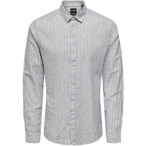 ONLY & SONS - ONSCAIDEN - Overhemd - Dark Navy - Katoen/Linnen