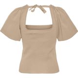 Vero Moda T-shirt Vmginny Ss V-neck Pullover Noos 10278323 Eggnog Dames