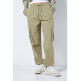 Cargobroek - Zwart - Katoen - High-Rise Taille met Trekkoord