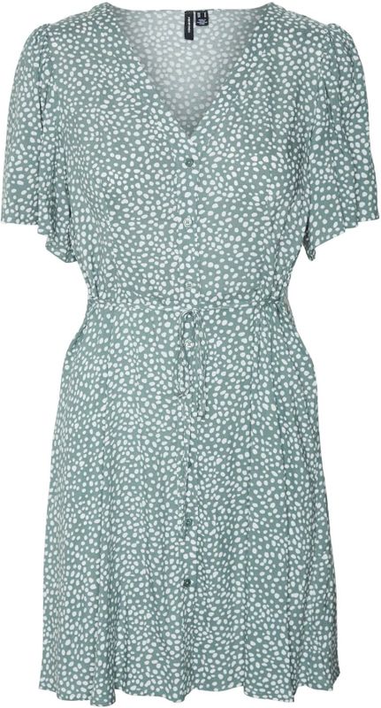 Vmalba - Korte Jurk - Zwart - Regular Fit - V-Hals - Korte Mouwen