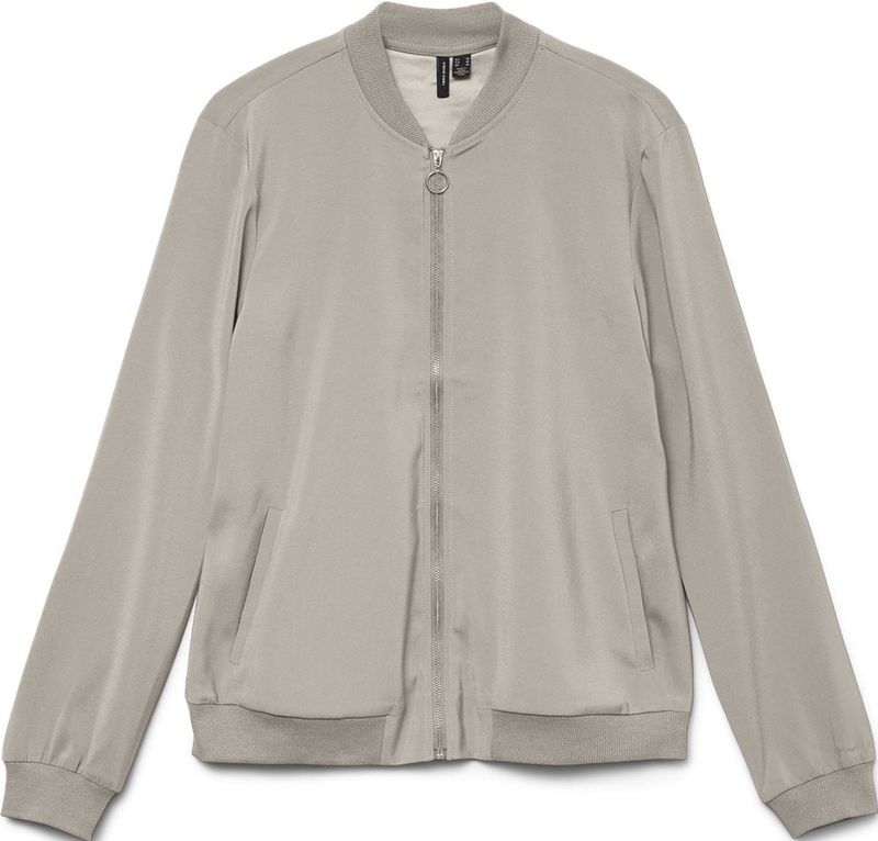 Bomber Jacket - Lichter - Gespreide Kraag - Lange Mouwen - Ritssluiting