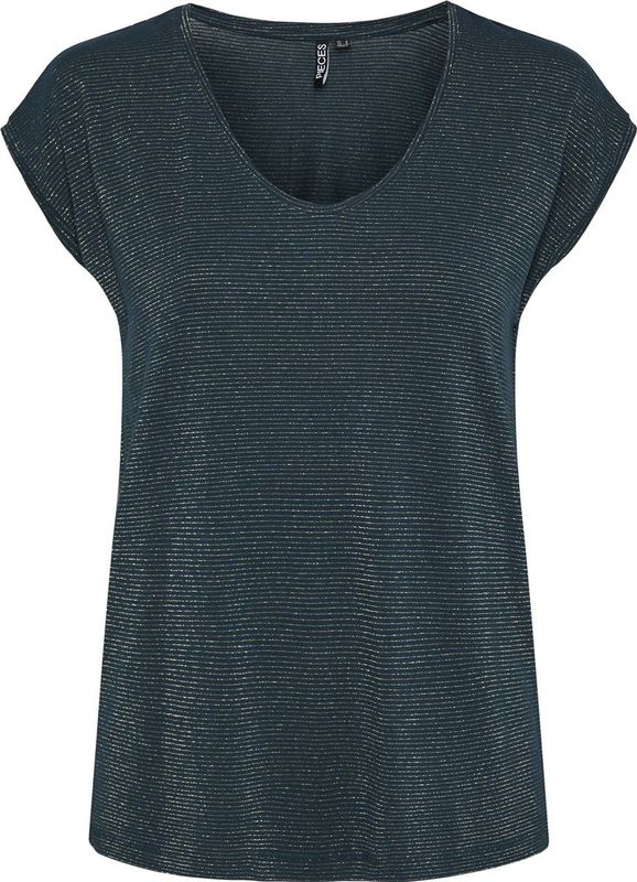 Pieces - Pcbillo Tee Lurex Stripes Jrs Noos Bc - Dames - t-Shirts