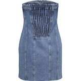 Onljasmine - Korte Jurk - Denim - Strapless - Bodycon Fit - Mini-lengte - Mid Wash