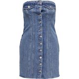 Onljasmine - Korte Jurk - Denim - Strapless - Bodycon Fit - Mini-lengte - Mid Wash