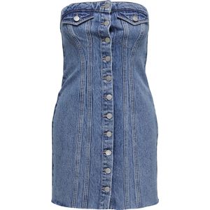Onljasmine - Korte Jurk - Denim - Strapless - Bodycon Fit - Mini-lengte - Mid Wash
