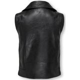 KIDS ONLY - Jas - Synthetisch Leer - Omkeerbaar - Mouwloos - Asymmetrische Ritssluiting - Kort