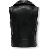 KIDS ONLY - Jas - Synthetisch Leer - Omkeerbaar - Mouwloos - Asymmetrische Ritssluiting - Kort