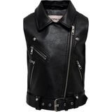 KIDS ONLY - Jas - Synthetisch Leer - Omkeerbaar - Mouwloos - Asymmetrische Ritssluiting - Kort