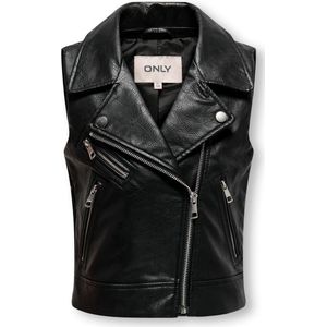 KIDS ONLY - Jas - Synthetisch Leer - Omkeerbaar - Mouwloos - Asymmetrische Ritssluiting - Kort