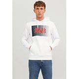 JACK & JONES - Corp Logo - Hoodie - Wit - Katoenmengsel met Capuchon