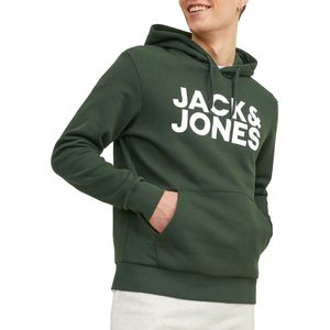 JACK & JONES Hoodie - Groen - Sweatstof - Gerecycled Polyester/Katoen
