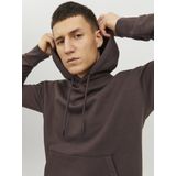 JACK & JONES Star basic sweat hood regular fit - heren hoodie katoenmengsel met capuchon - bruin