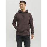 JACK & JONES Star basic sweat hood regular fit - heren hoodie katoenmengsel met capuchon - bruin