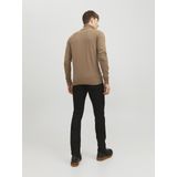 JACK & JONES Emil knit roll neck slim fit, heren pullover viscosemengsel met col, camel bruin