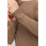 JACK & JONES Emil knit roll neck slim fit, heren pullover viscosemengsel met col, camel bruin