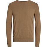 VENTI - Body Fit - Overhemd - Bruin - Strijkvriendelijk