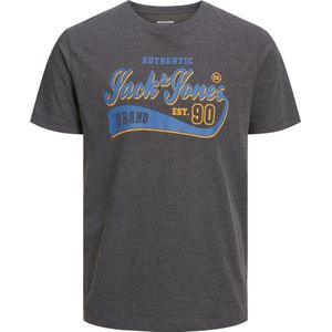 JACK & JONES Heren T-shirt Logo T-Shirt, dark grey melange, 3XL