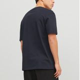 Jack & Jones - T-shirt - Zwart - Katoen - Ronde Hals, Logo Print, Korte Mouwen