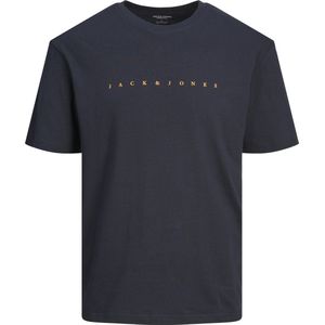 Jack & Jones T-shirt JJESTAR - Navy - 100% Katoen - Relaxed Fit