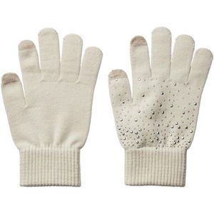 Pieces Jasmine Sequins Gloves Whitecrap Gray ECRU One Size