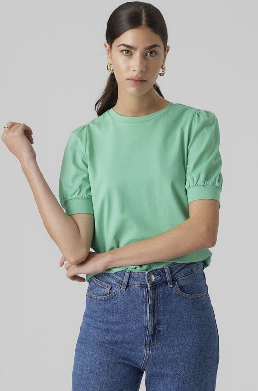 T-shirts - O-hals - 2/4 Mouwen - Volumineuze Mouwen - Regular Fit