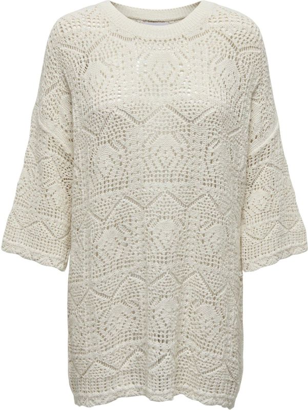 Only - ONLBEACHIE LIFE SS LOOSE O-NECK Kleding - Cloud Dancer - Breisel