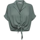ONLY - ONLPAULA LIFE TIE SHIRT - Blouse - Balsam Green - 100% Viscose