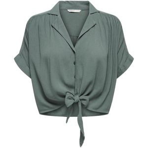 ONLY - ONLPAULA LIFE TIE SHIRT - Blouse - Balsam Green - 100% Viscose
