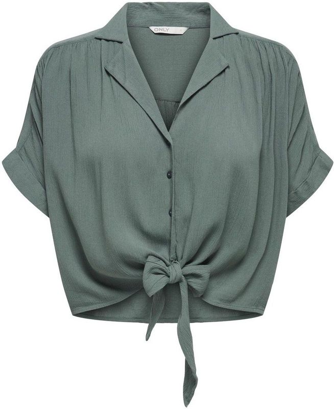 ONLY - ONLPAULA LIFE TIE SHIRT - Blouse - Balsam Green - 100% Viscose