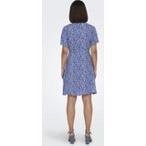 Jerseyjurk - V-Hals - Korte Mouwen - Knoopsluiting - Mini-Lengte - Riem in Taille - Regular Fit