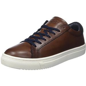 JACK & JONES Jfwradcliffe Leather Noos Sneakers voor heren, Cognac Detail Suede Navy Heel, 42 EU