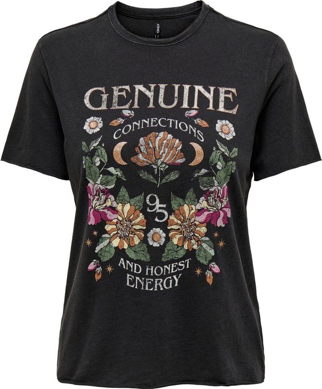 Only - Onllucy - T-shirt - Wit - Katoen