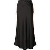 Selected Femme Satijnen midirok voor dames, Zwart 1