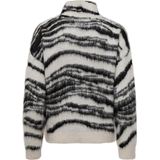 Only - Onlwild Ls Jq Highneck Cc Knt - Gebreide Trui - Moonbeam/Black - Zacht Materiaal