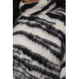 Only - Onlwild Ls Jq Highneck Cc Knt - Gebreide Trui - Moonbeam/Black - Zacht Materiaal