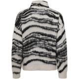 Only - Onlwild Ls Jq Highneck Cc Knt - Gebreide Trui - Moonbeam/Black - Zacht Materiaal