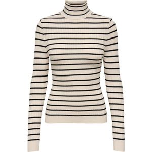 Only Trui Onlkarol Rollneck Pullover Knt 15165075 Whitecap Gray/black Smal Dames