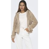 Effen zacht vest met V-hals, korte knoopsluiting en borduursel