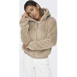 Effen zacht vest met V-hals, korte knoopsluiting en borduursel