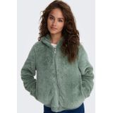 Only - NEW ANNA - Damesjack - Effen - Regular Fit - Teddybont - Capuchon